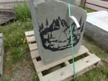 Fisherman Monument Stone, Approx. 32'' Tall x 25'' Wide