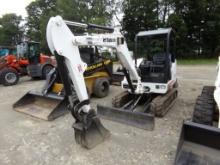 Bobcat 329 Excavator, Rubber Tracked, Grader Blade, 14'' Trenching Bucket,