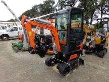 New AGT QH13R Mini Excvator, Enclosed Cab, Gas Engine, 16'' Bucket, Grader