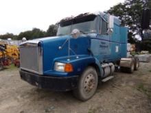 1995 Volvo Tandem Axle Truck Tractor, Blue, Integral Sleeper, Eaton Fuller