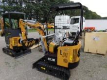 New AGT Mini Excavator with Open Cab and Canopy, 16'' Bucket, Grader Blade,