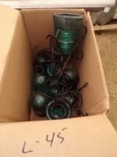 (8) Antique Glass Electrical Insulators with Metal Holders
