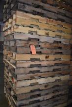 COLUMN OF WOODEN PALLETS, 45" x 48", APPROX. 21 COUNT