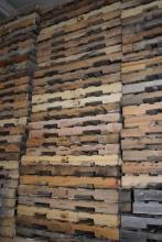 COLUMN OF WOODEN PALLETS, 45" x 48", APPROX. 35 COUNT