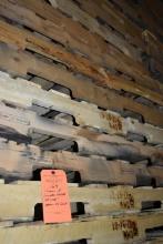 COLUMN OF WOODEN PALLETS, 45" x 48", APPROX. 35 COUNT