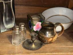 Contents of bottom cabinet Glassware