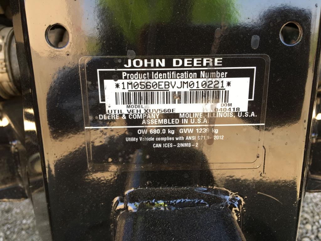 2018 John Deere XUV-560ES4 Gator,