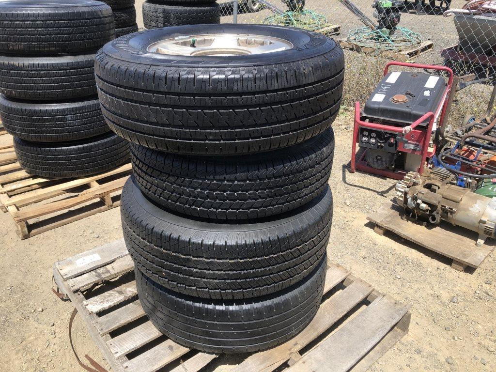(4) Bridgestone P265/70R17 Tires & 6-Lug Rims.