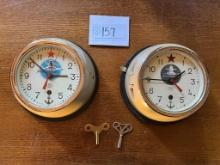Pair Vintage Russian B CCCP Submarine Clocks