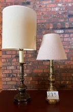 Pair Vintage Metal Base Table Lamps