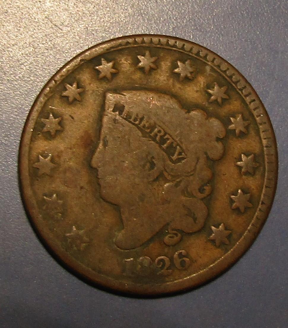 1826 LARGE CENT G/VG