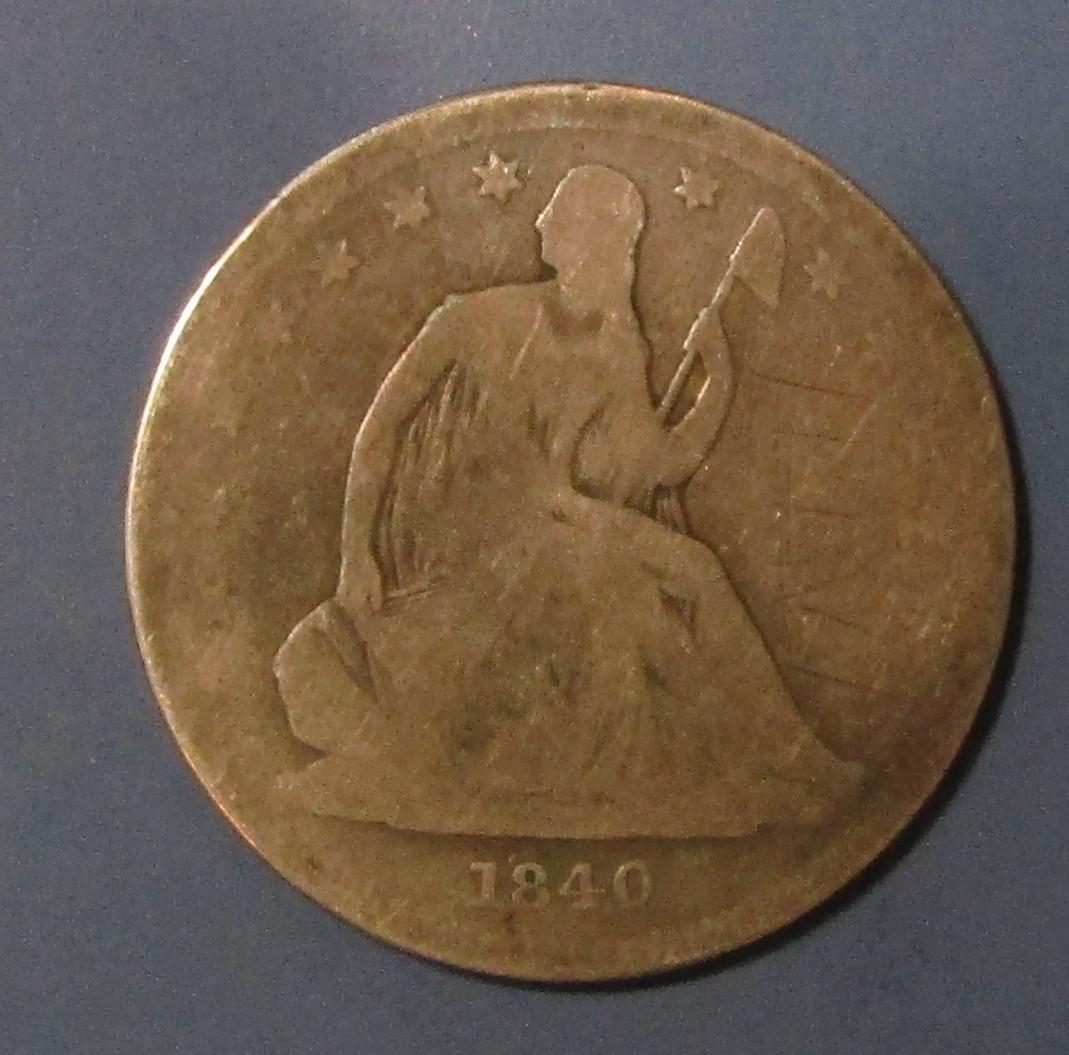 1840 LIBERTY SEATED HALF DOLLAR (OBV. GRAFITTI)