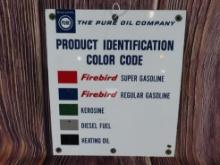 Pure Oil Co. Porc. Identification Sign