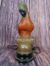 Tiffin Molded Glass Parrot T.V. Lamp