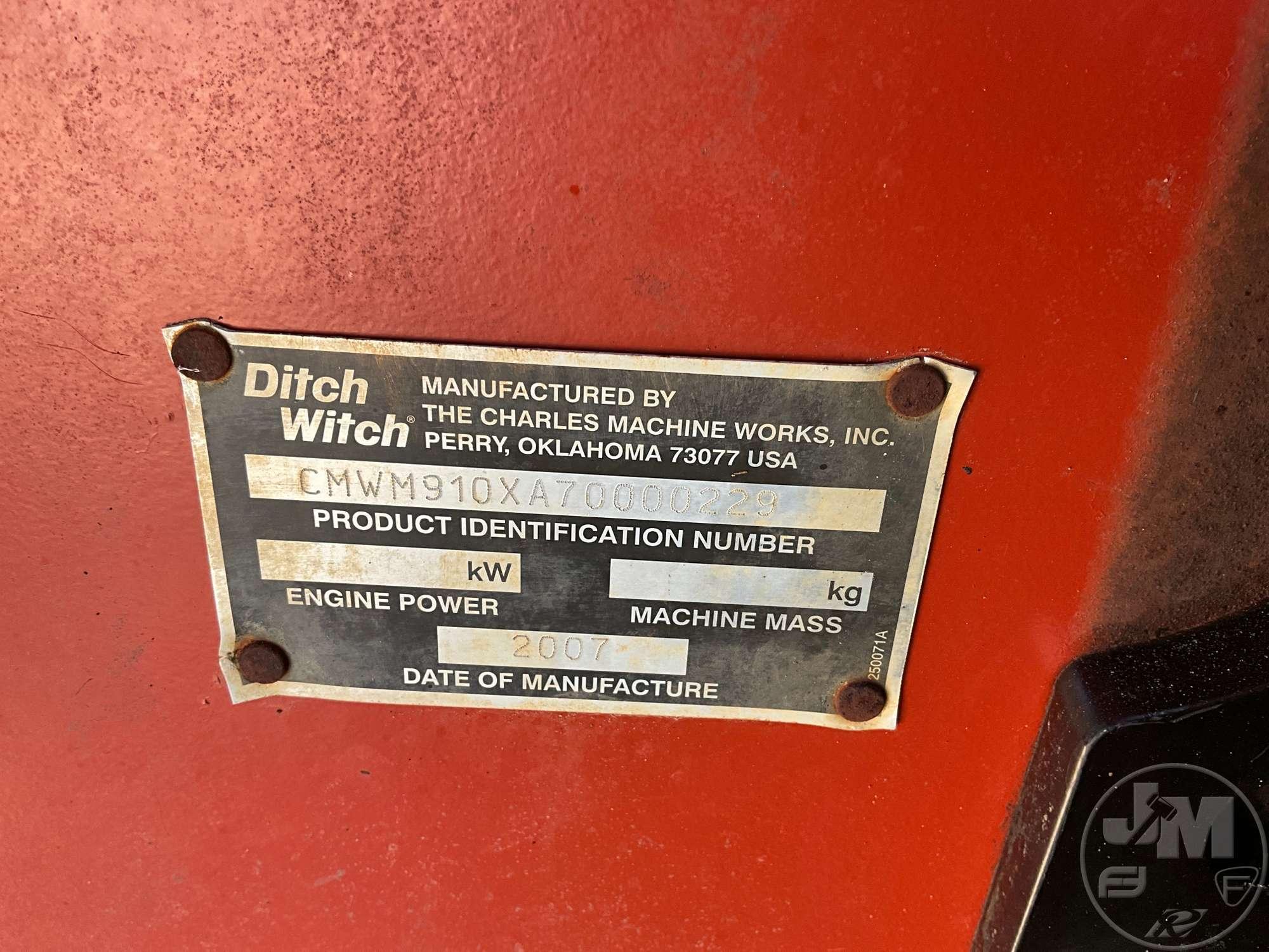 DITCH WITCH RT75 TRENCHER SN: CMWRT75ML70000080