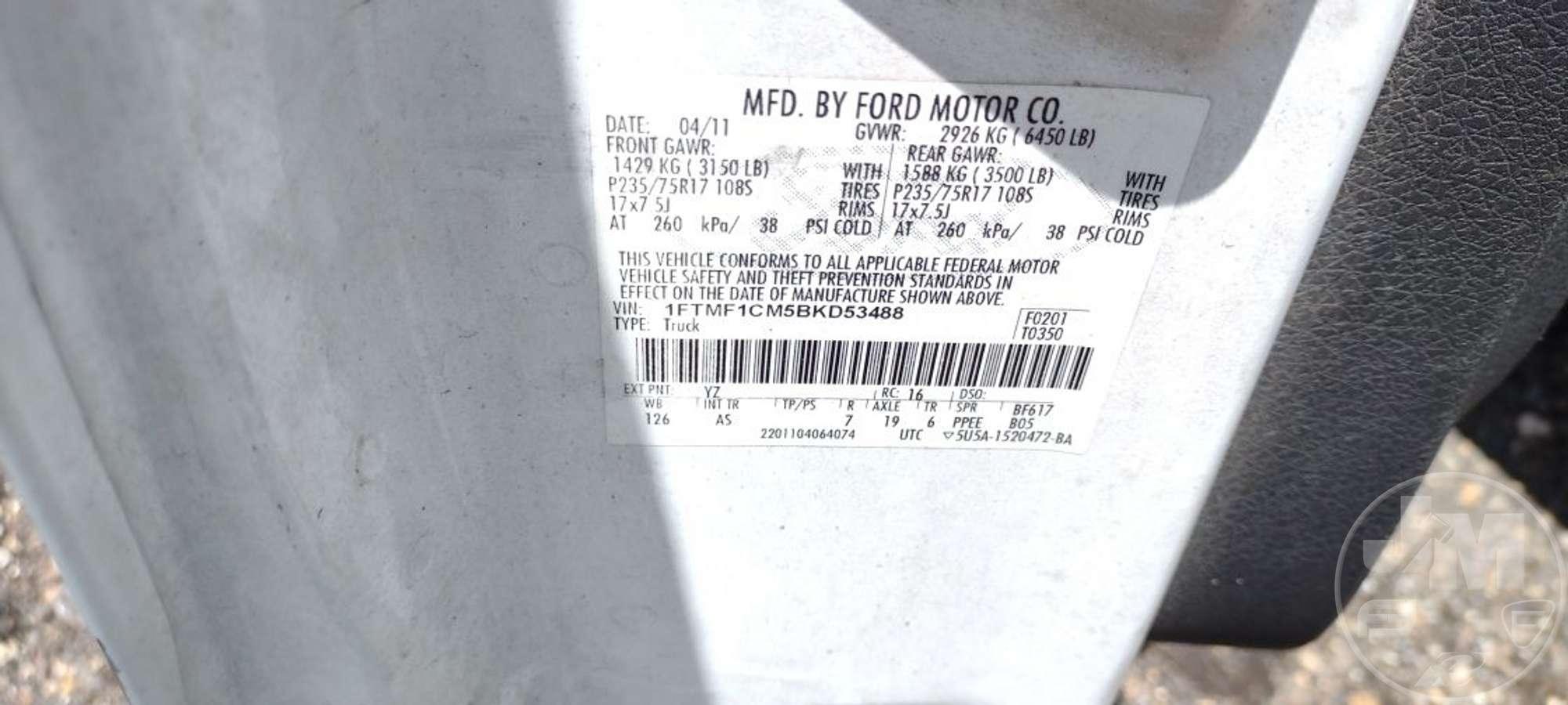 2014 FORD F-150 XL VIN: 1FTMF1CM0EKE66155 1/2 TON REGULAR CAB PICK UP TRUCK