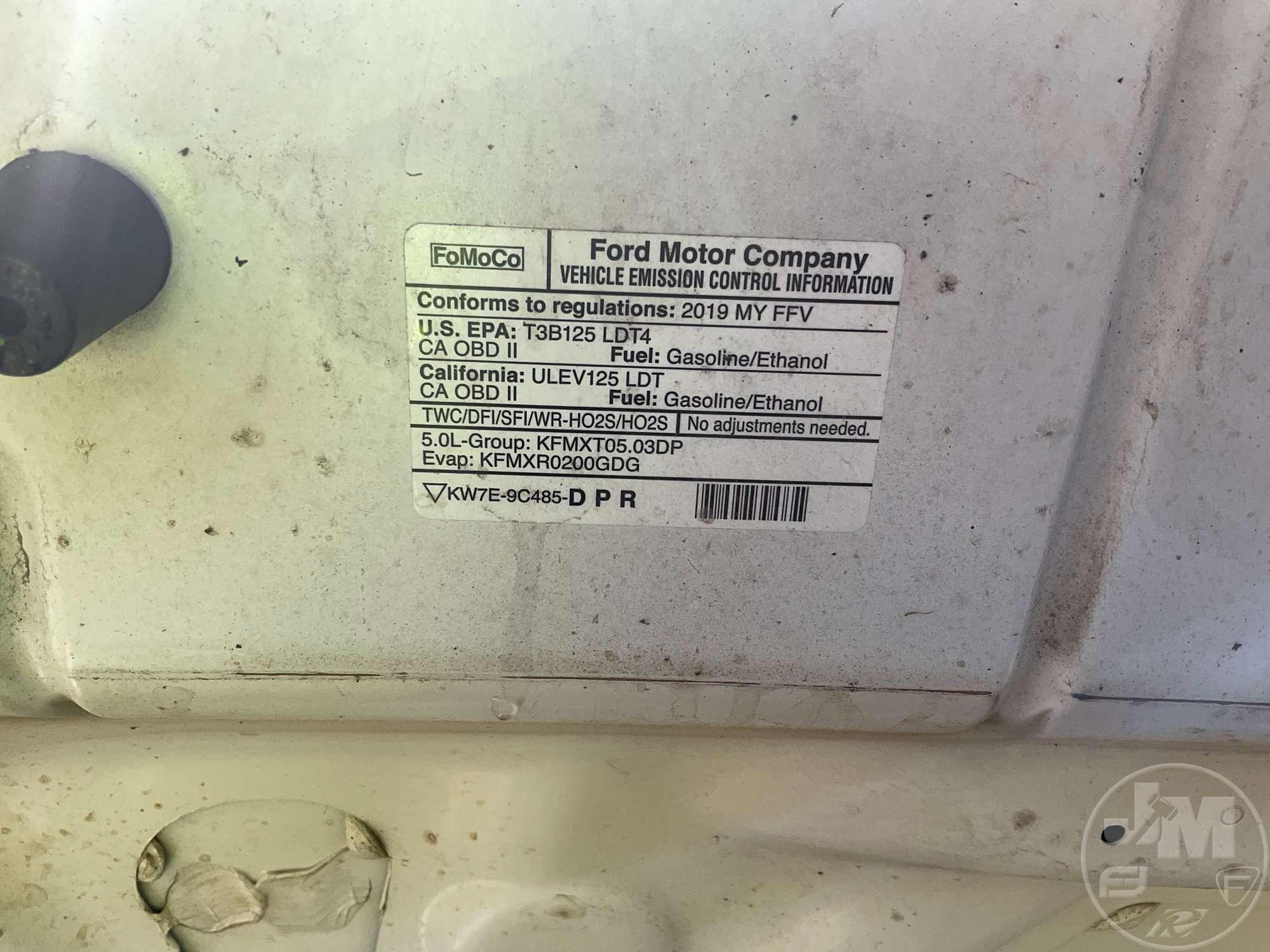 2019 FORD F-150 XL  EXTENDED CAB PICKUP VIN: 1FTEX1C52KKE17982