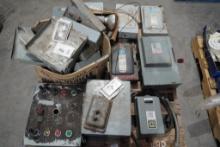 Assorted Electric Boxes, Safety Switches, & Etc.