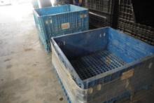 2-Collapsable Blue Plastic Totes