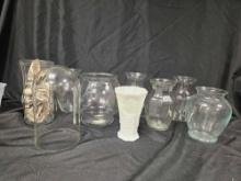 CLOCHE, VASES INCLUDING MILK GLASS, and Fish Bowl
