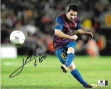 Lionel Messi FC Barcelona Autographed 8x10 Photo GA coa