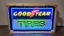 Original Goodyear Tires Tin Neon Sign