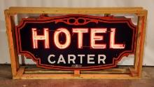 Original HOTEL Carter Porcelain Neon Sign