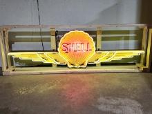 Custom Shell with Wings Tin Neon Sign