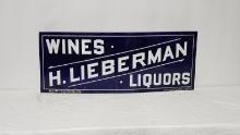 Original Lieberman Liquor Porcelain Sign