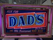 Original Dads Root Beer Tin Neon Sign