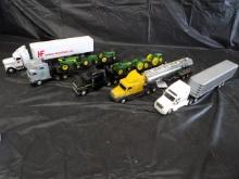 (5) 1/64 Semi Truck Toys, Some w/ Tractors