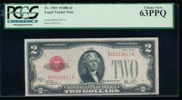 1928B $2 Legal Tender Note PCGS 63PPQ