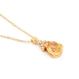 Plated 18KT Yellow Gold 3.75ct Citrine and Diamond Pendant with Chain