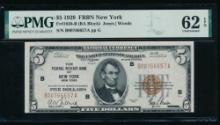 1929 $5 New York FRN PMG 62EPQ