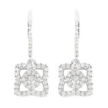 Rhodium Plated 0.56ctw Diamond Earrings