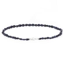 Rhodium Plated 6.89ctw Black Sapphire Bracelet