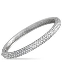 Cartier 18K White Gold 13.50ctw Diamond Pav Bangle Bracelet