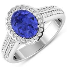 14KT White Gold 1.41ct Tanzanite and Diamond Ring