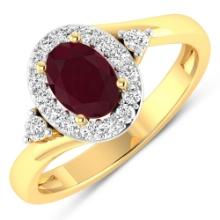 14KT Yellow Gold 0.85ctw Ruby and Diamond Ring