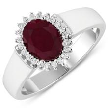 14KT White Gold 1.5ct Ruby and Diamond Ring