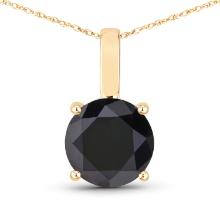 14KT Yellow Gold 3.47ctw Black Diamond Pendant