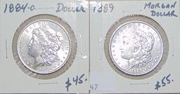 1884-O, 1889 Morgan Dollars.