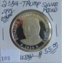 2024 Trump Silver Round 1 Troy Oz. .999