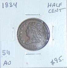 1934 Classic Head Half Cent AU.