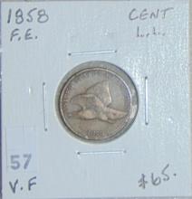 1858 Flying Eagle Cent L.L. VF.