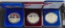 3 Proof Modern Silver Dollars: 1986-S, 1987-S,