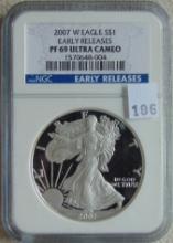 2007W Silver Eagle NGC PF69 (early releases).