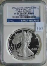 2011W Silver Eagle NGC PF69 Ultra Cameo (early