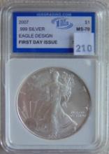 2007 Silver Eagle IGS MS70 (first day issue).