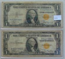 2 Series 1935A $1 Silver Certificates "North Afric